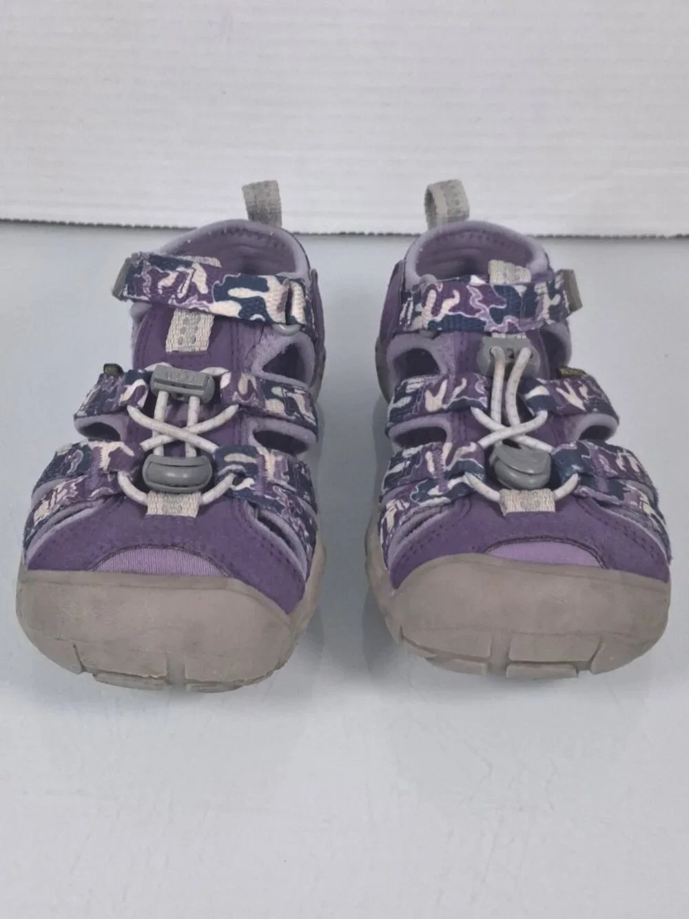 Girls KEEN Kids Seacamp II Water Sport Sandals Size 10 Purple Camo Washable